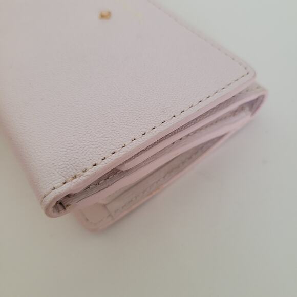 4C Luria Light Pink Saffiano Leather Wallet Floral Charm Designer Cute Small - Picture 10 of 10